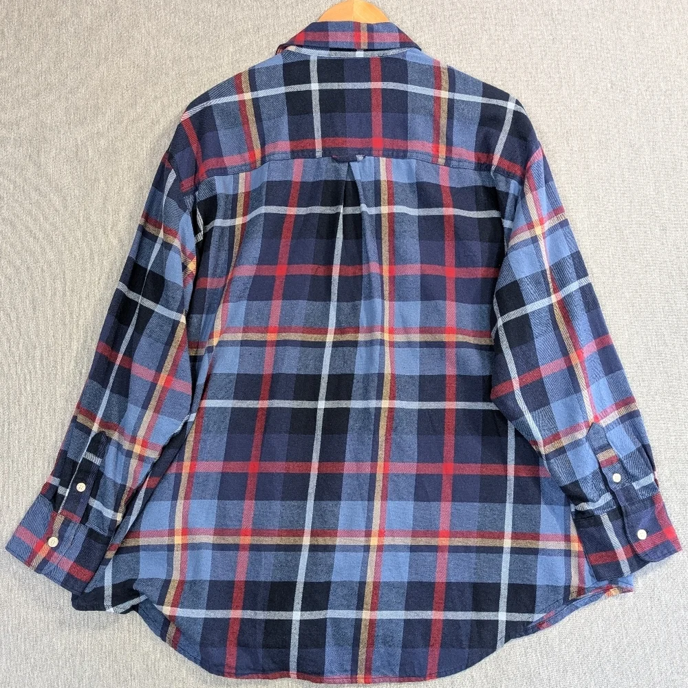 Old Navy Flannel Shirt Women's XL Blue Plaid "The Boyfriend Shirt" - Picture 8 of 9